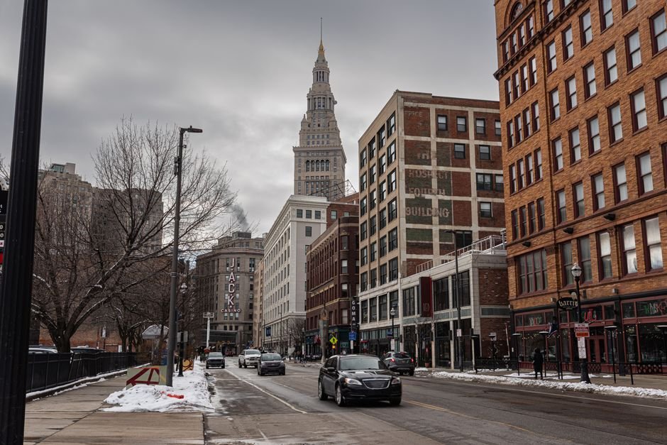 Downtown Cleveland, Ohio — Terminal Tower and Prospect Avenue